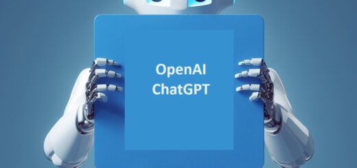 ChatGPT Roboter der ein OpenAI Schild hochhält.