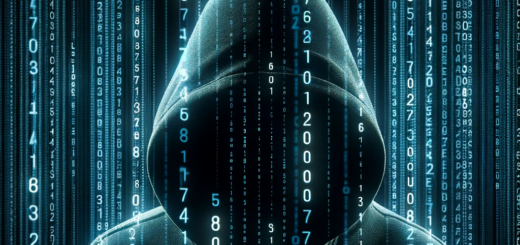 Das Bild vermittelt das Gefühl von Cyber-spionage und zeigt eine Person in einer Kapuze, deren Gesicht im Dunkeln liegt, mit Zahlencodes im Hintergrund.