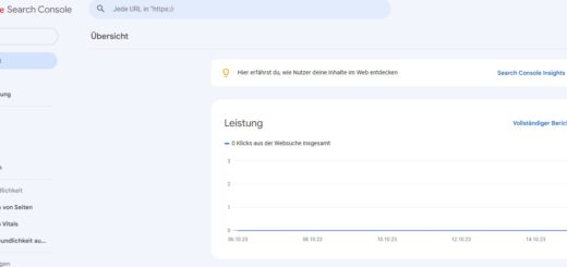 Startseite der Google Search Console