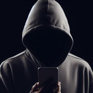 Hacker mit Smartphone
