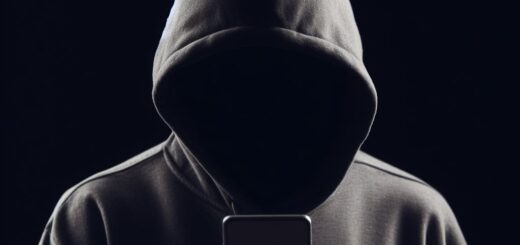 Hacker mit Smartphone