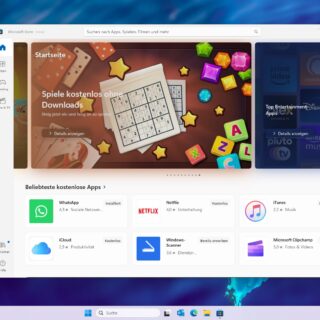 Windows 11 mit geöffnetem Microsoft Store.