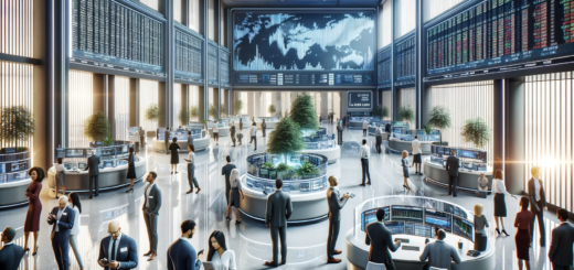 futuristische Szene der Wall Street im Jahr 2030 in einem Gebäude zeigen, die natürlicher und fotorealistischer wirkt.
