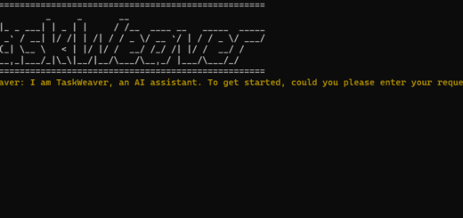 Programm GUI im Terminal von Taskweaver.