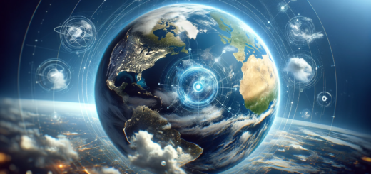 Die Erde aus dem Weltraum, symbolisch für den globalen Einfluss von KI in der Wettervorhersage.