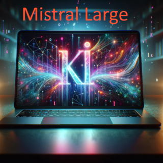 A sleek, modern laptop open on a desk, casting a soft glow on its surroundings. Emerging from the screen is a vibrant, digital world, full of intercon