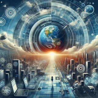 Abstraktes Bild, das die Rolle von Technologiegiganten in der modernen Welt darstellt