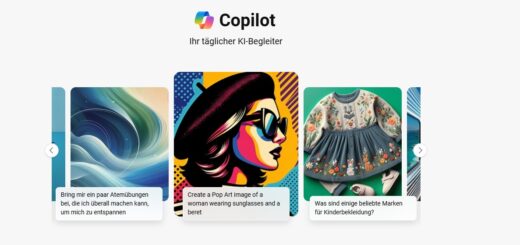 Microsoft Copilot zeigt verschiedene Aufgaben wie Atemübungen, Pop-Art-Erstellung und Kinderbekleidungsmarken-Empfehlungen.