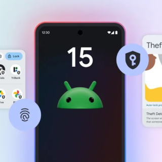 Android 15 Update: Darstellung der neuen Sicherheitsfunktionen wie Theft Detection Lock und privater App-Bereich auf einem Smartphone-Bildschirm.