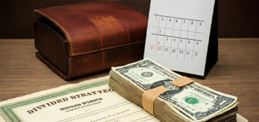 Dividendenauszahlung mit Aktie und Kalender