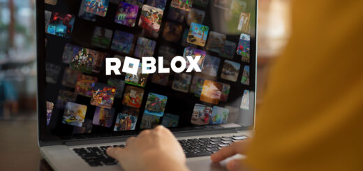 Roblox wallpaper on a user's laptop