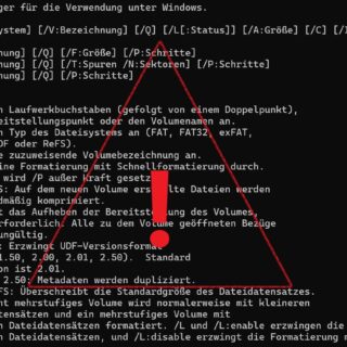 Windows CMD Befehl format /?