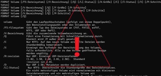 Windows CMD Befehl format /?