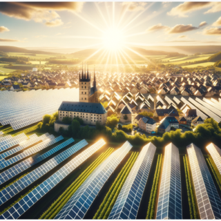 Solarpark im Sonnenschein