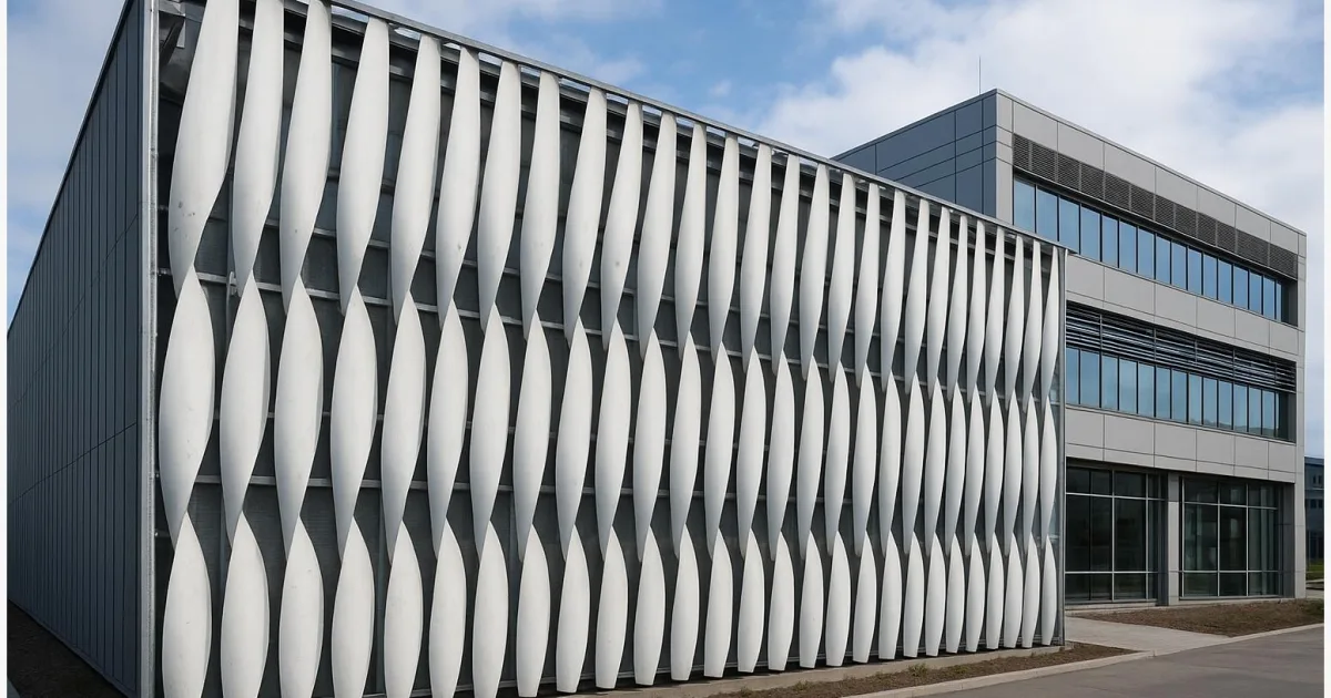Erstes Parkhaus aus recycelten Windrotorblättern in Schweden