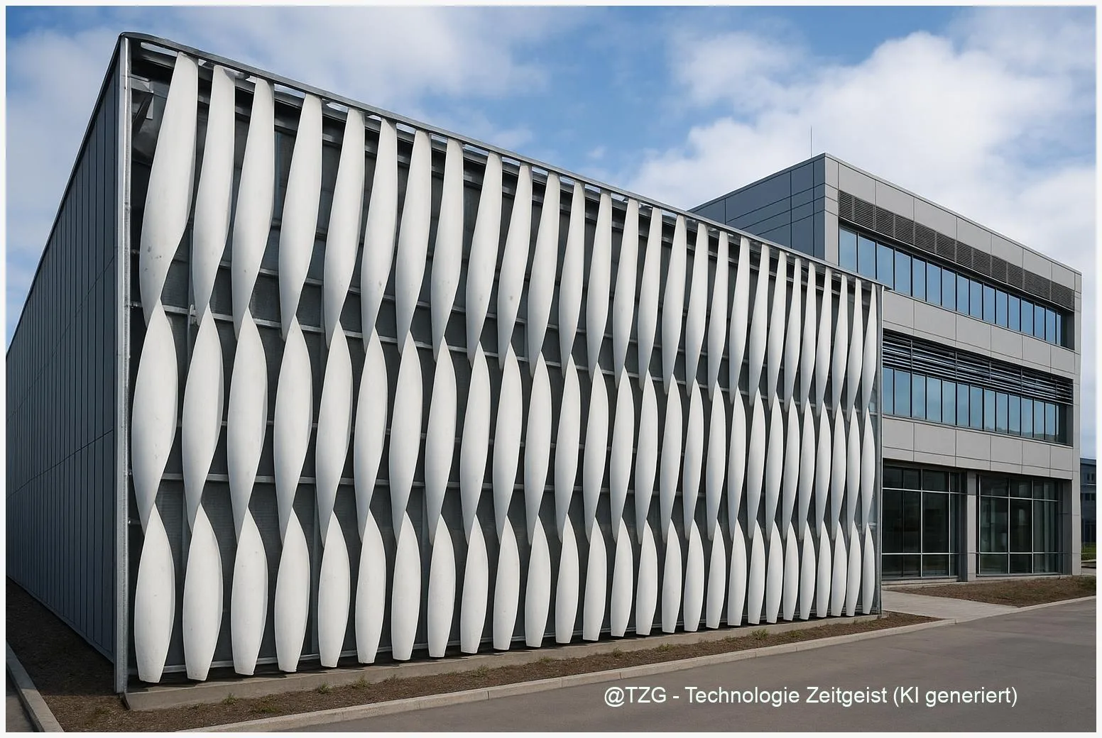 Erstes Parkhaus aus recycelten Windrotorblättern in Schweden