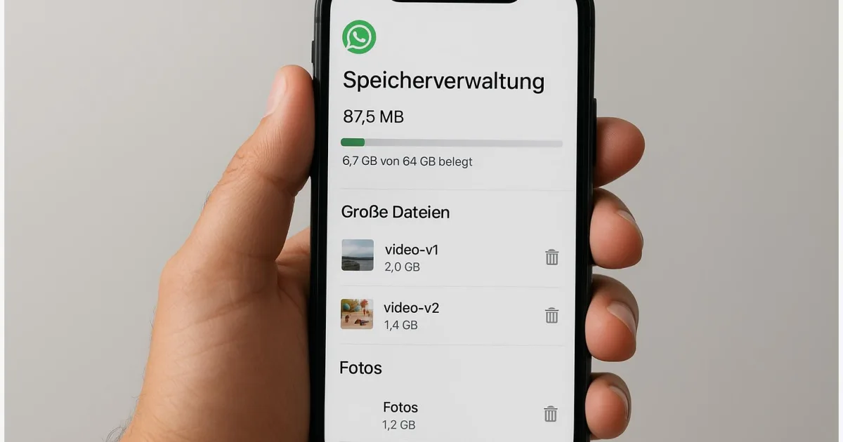 WhatsApp-Speicher freigeben: Große Dateien finden & Medien löschen