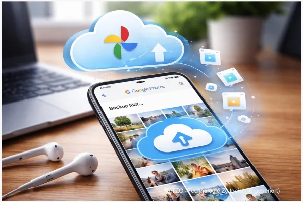 Google Fotos Backup einrichten und Speicherplatz sparen