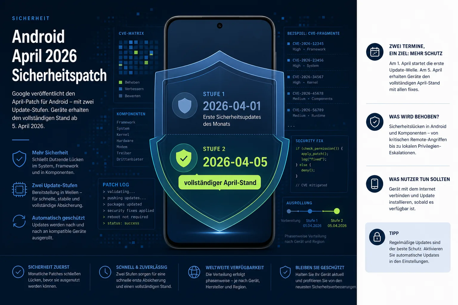 Illustration zu Android-Sicherheitsupdates und Patch-Level 2026-04-05