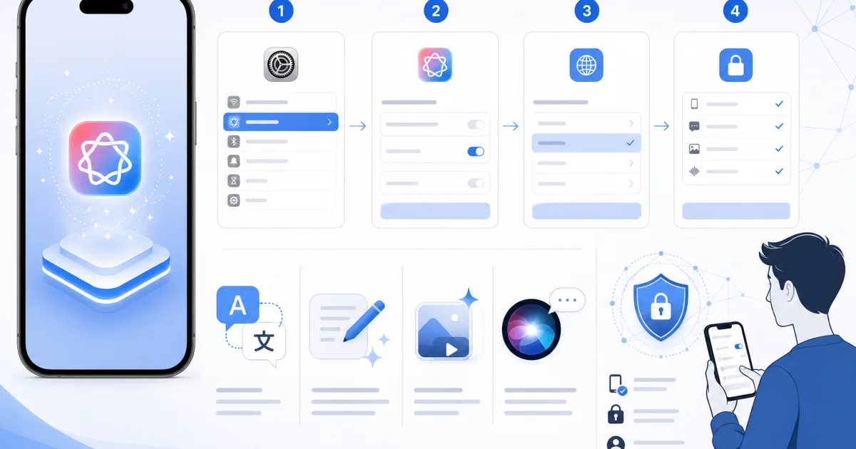 Apple Intelligence auf dem iPhone einrichten: Aktivieren, Sprache prüfen, Datenschutz verstehen