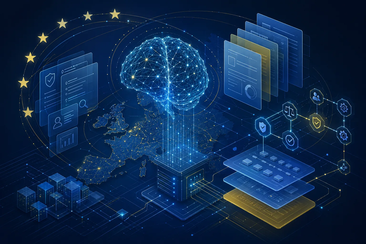 Konzeptgrafik zu Dokumentation, Transparenz und Risikomanagement bei Allzweck-KI