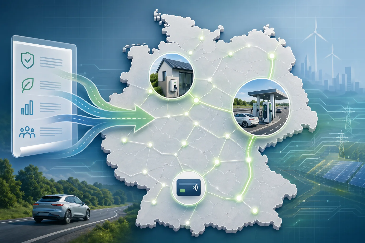 Illustration zum Masterplan Ladeinfrastruktur 2030