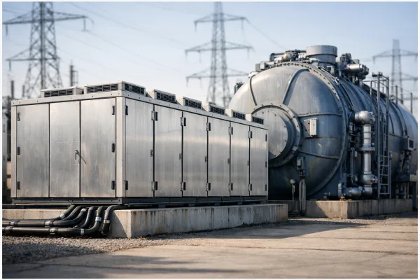 Batteriespeicher mit Synchonkondensator im Stromnetz