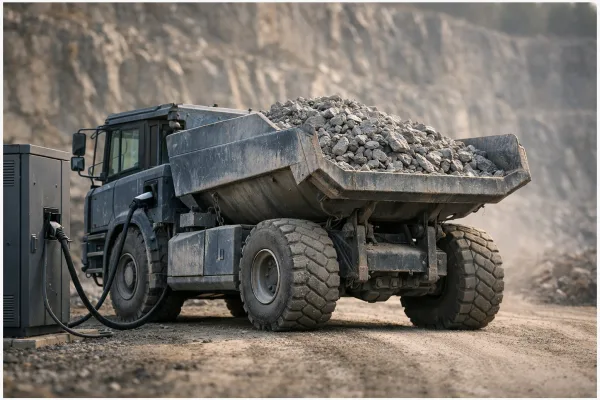 Elektro-Muldenkipper: Warum Batterien hier früher passen