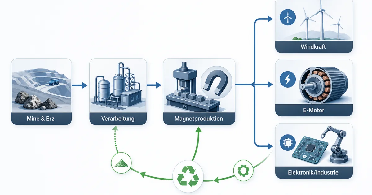 IEA warnt vor Seltene-Erden-Risiken: Warum Europas Energiewende an Magneten hängt