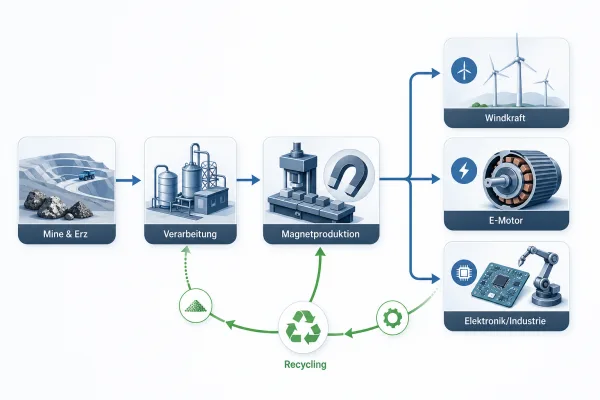 IEA warnt vor Seltene-Erden-Risiken: Warum Europas Energiewende an Magneten hängt