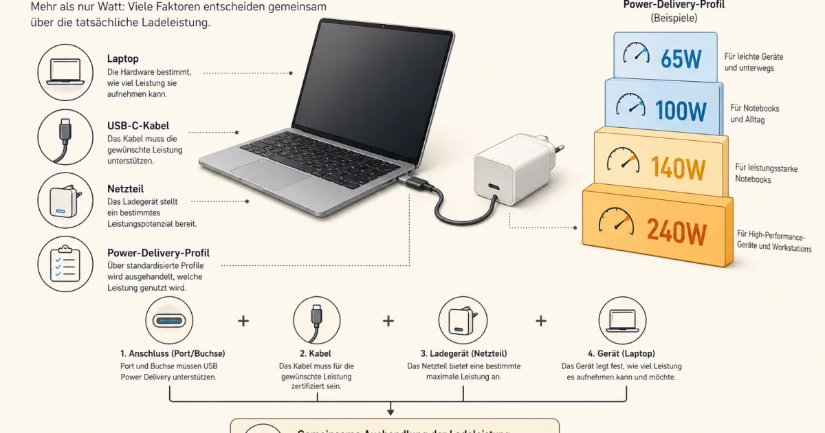 USB-C für Laptops: Was die EU-Ladepflicht ab 2026 für Netzteile, Leistung und Kaufentscheidungen bedeutet
