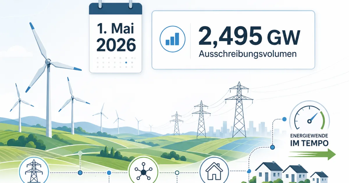 Wind-an-Land-Auktion am 1. Mai: Warum 2,5 GW zum Tempo-Test für Deutschlands Energiewende werden