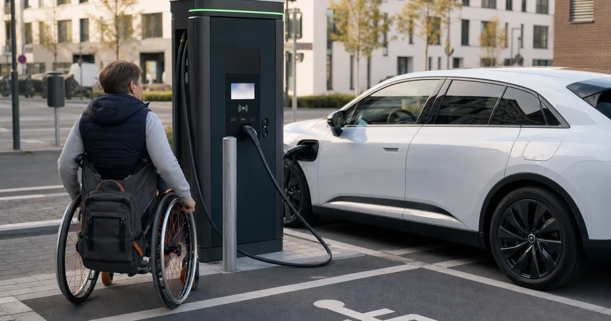 Barrierefreie Ladesäulen machen E-Autos alltagstauglicher