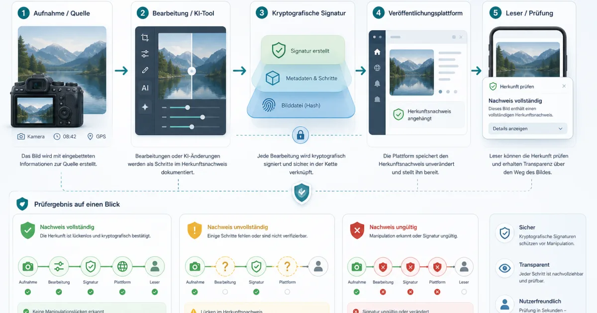 C2PA erklärt: Wie Content Credentials KI-Bilder kennzeichnen