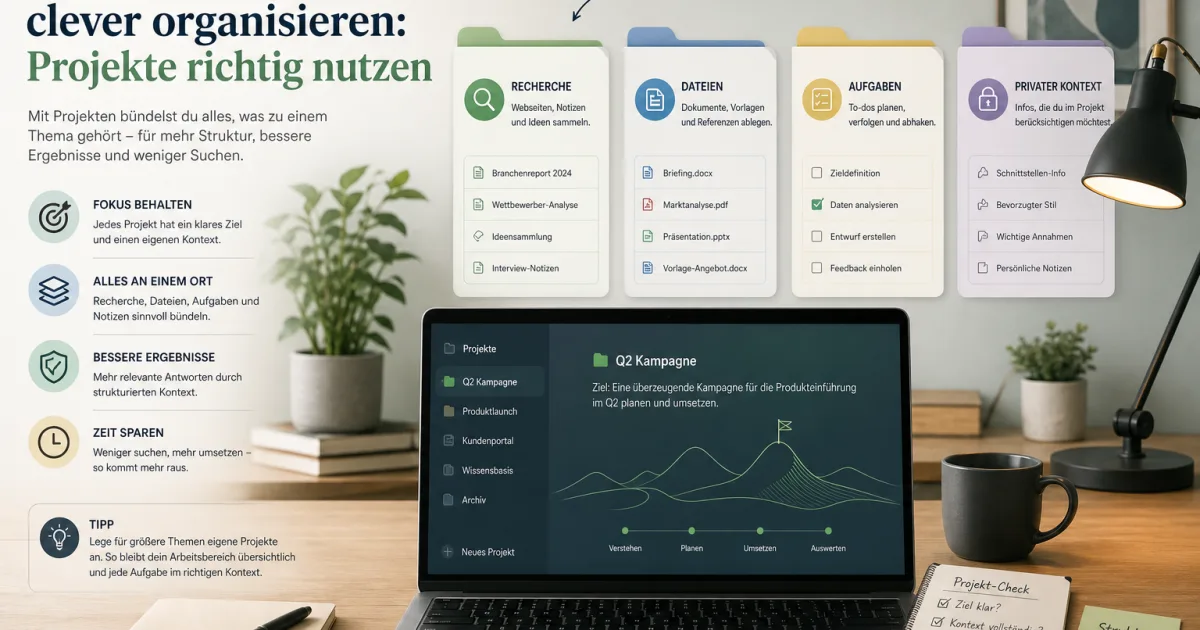ChatGPT Projects nutzen: Dateien und Aufgaben sauber trennen