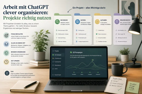 ChatGPT Projects nutzen: Dateien und Aufgaben sauber trennen