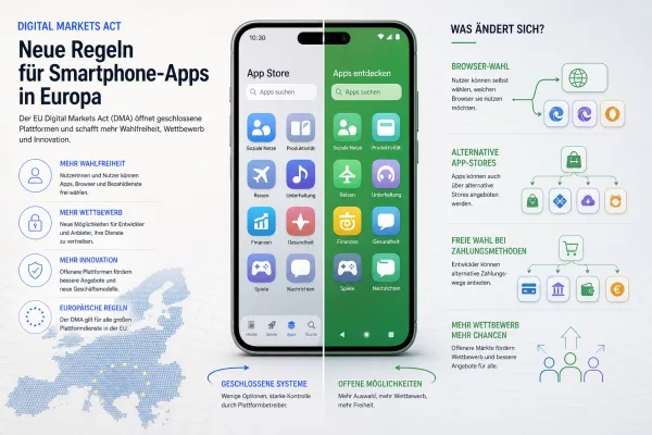 DMA gegen Big Tech: Europas App-Regeln verändern iPhone und Android
