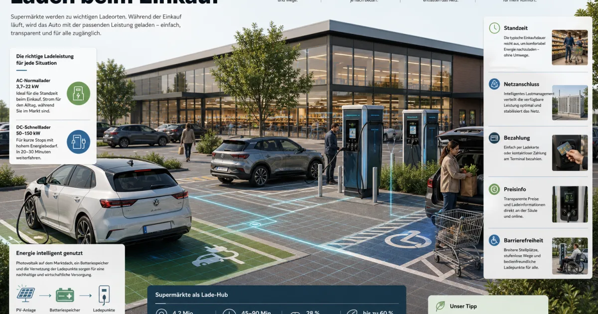 Warum E-Auto-Laden am Supermarkt zur neuen Alltagsinfrastruktur wird