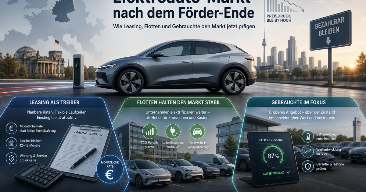 E-Autos nach dem Umweltbonus: Warum Leasing und Gebrauchtwagen den deutschen Markt entscheiden