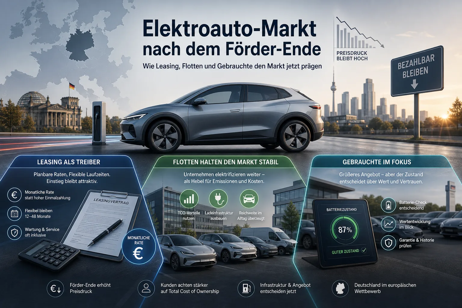 Infografik zum deutschen E-Auto-Markt nach dem Umweltbonus