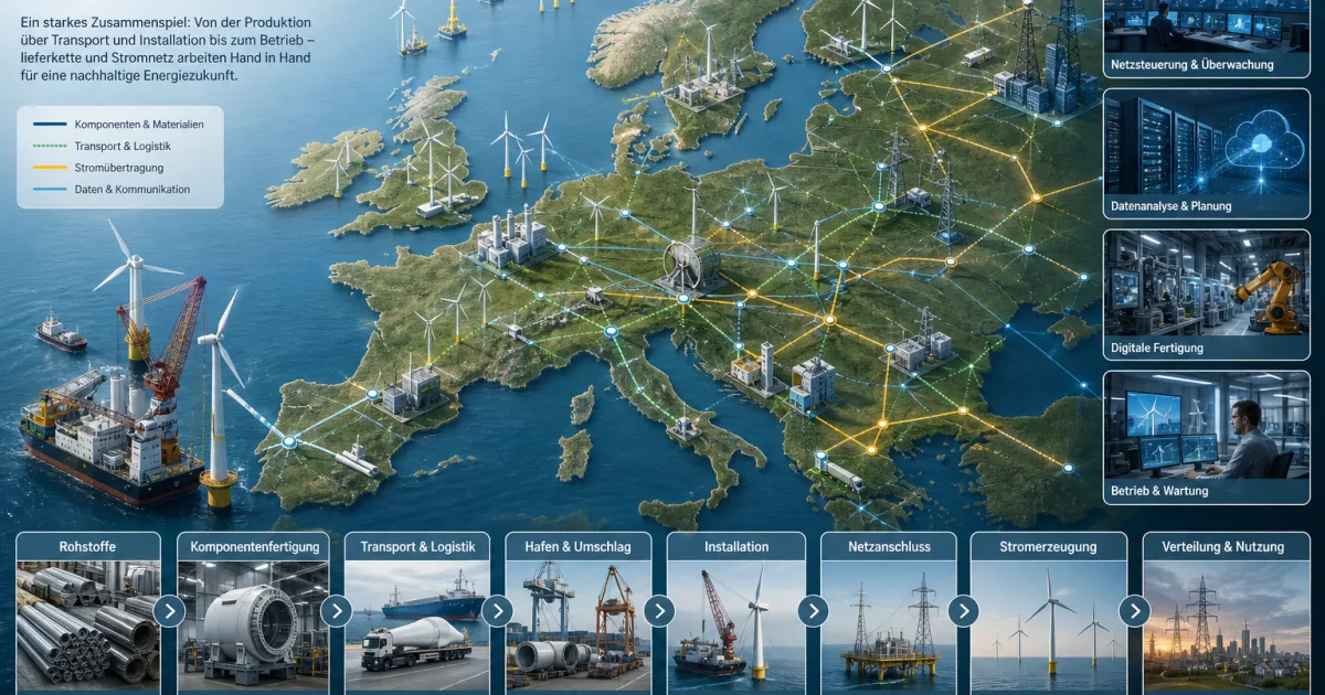 Europas Windbranche macht Netze und Lieferketten zur Standortfrage