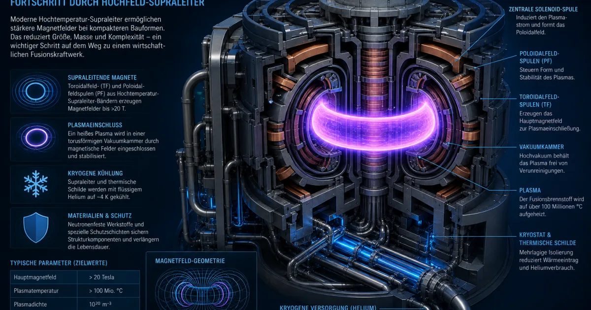 Fusionsenergie und Hochtemperatur-Supraleiter: Warum Magnetforschung über Reaktoren entscheidet