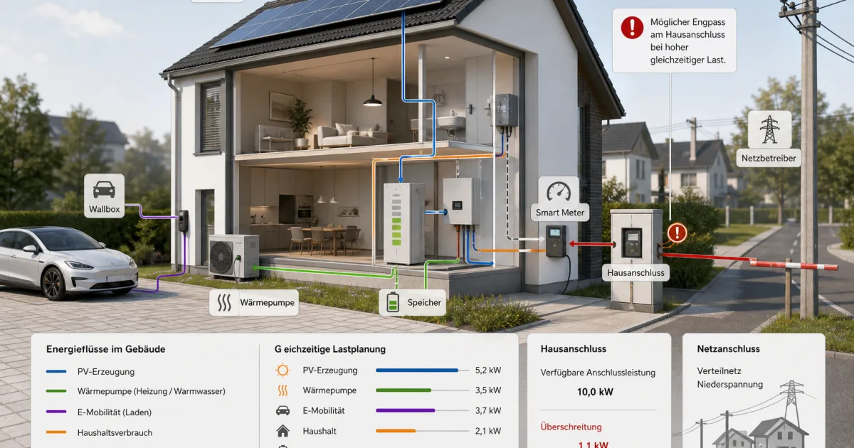 Hausanschluss, Wallbox und Wärmepumpe: Wann der Netzanschluss zum Engpass wird