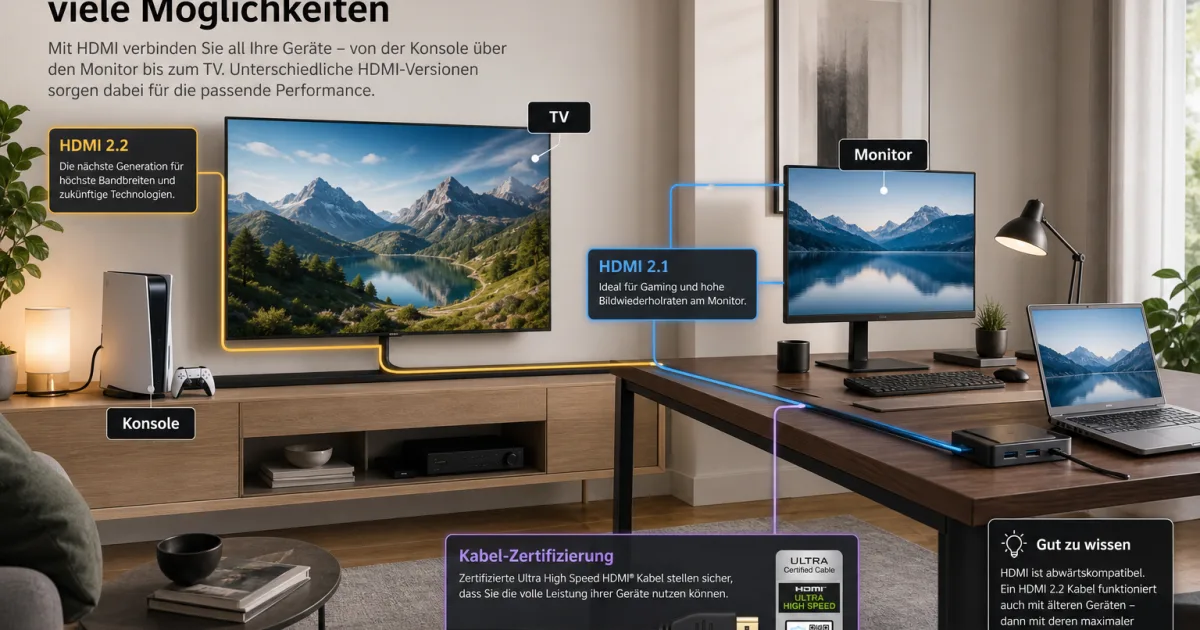 HDMI 2.2: Welche Kabel TV, Konsole und Monitor brauchen