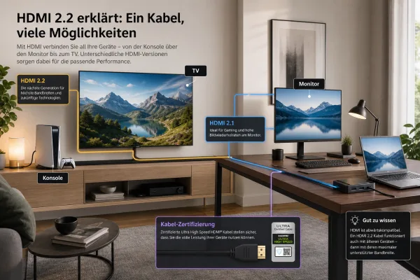 HDMI 2.2: Welche Kabel TV, Konsole und Monitor brauchen