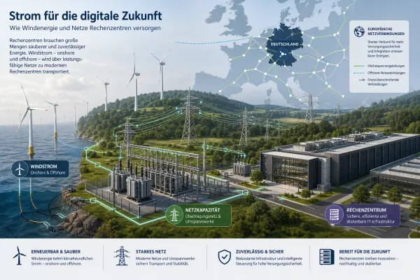 KI-Rechenzentren brauchen Windstrom: Europas Netze werden zum Standortfaktor