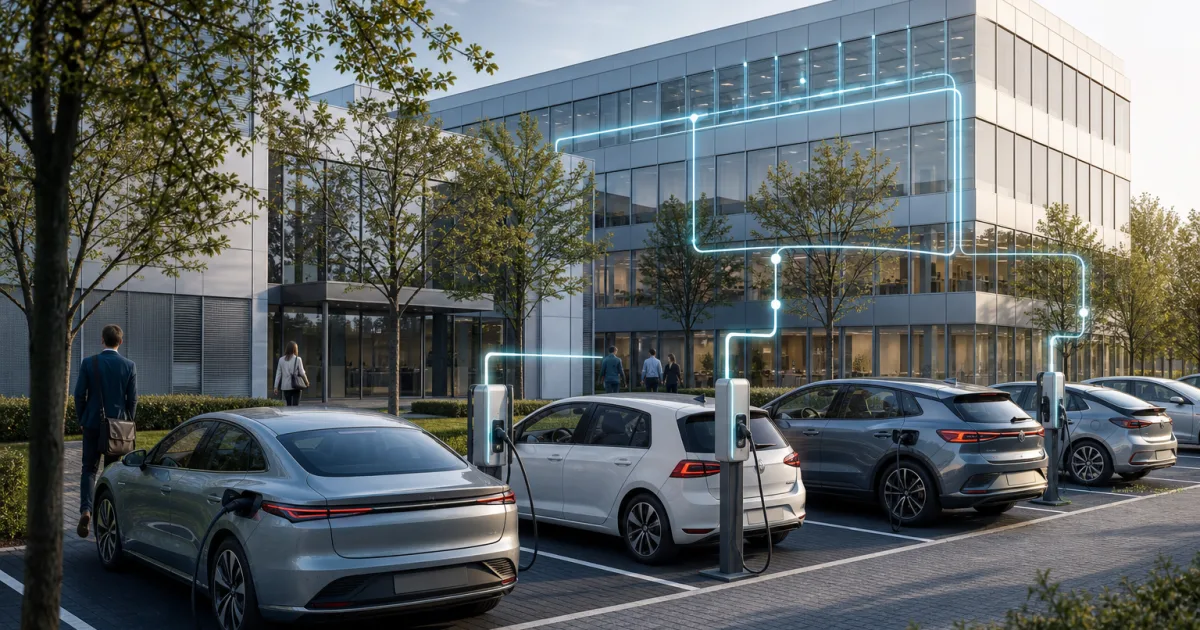 Laden am Arbeitsplatz macht E-Autos für Pendler realistischer