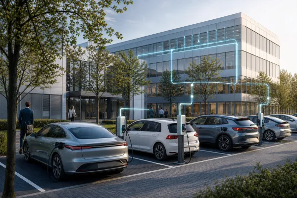 Laden am Arbeitsplatz macht E-Autos für Pendler realistischer