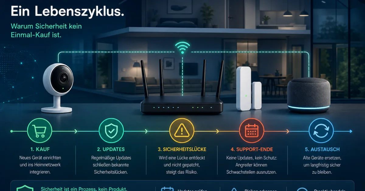 Wenn smarte Geräte keine Updates mehr bekommen: Wie lange Router, Kameras und Sensoren sicher bleiben
