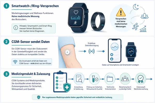 Warum Smartwatches noch lange keinen Blutzucker messen dürfen